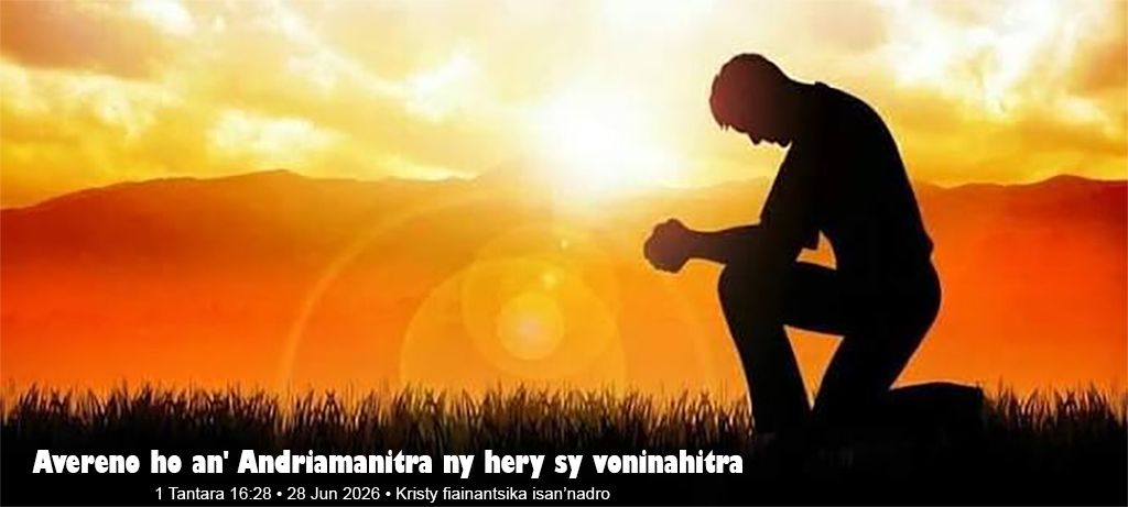 Avereno ho an' Andriamanitra ny hery sy voninahitra